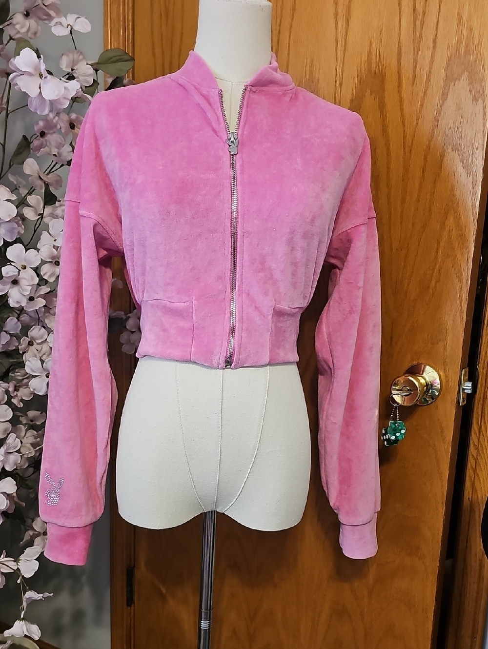 Playboy x Missguided Pink Crop Jacket